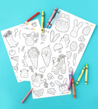 Springtime Coloring Page Stickers