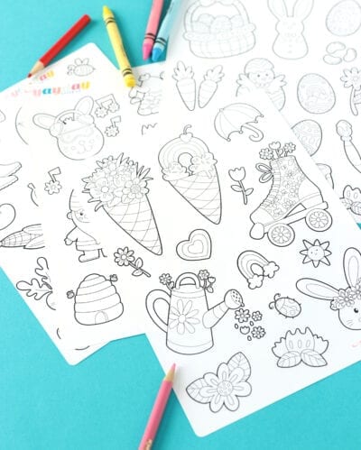 Springtime Coloring Page Stickers