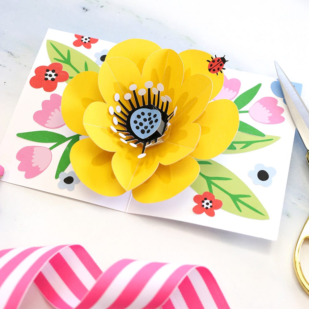 How To Make Pop Up Flower Card Step By Home Alqu