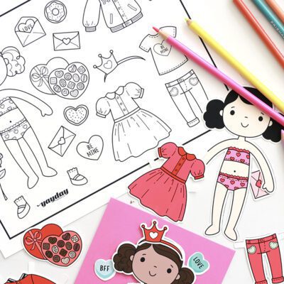 Queen of Hearts: Valentine Printable Paper Doll